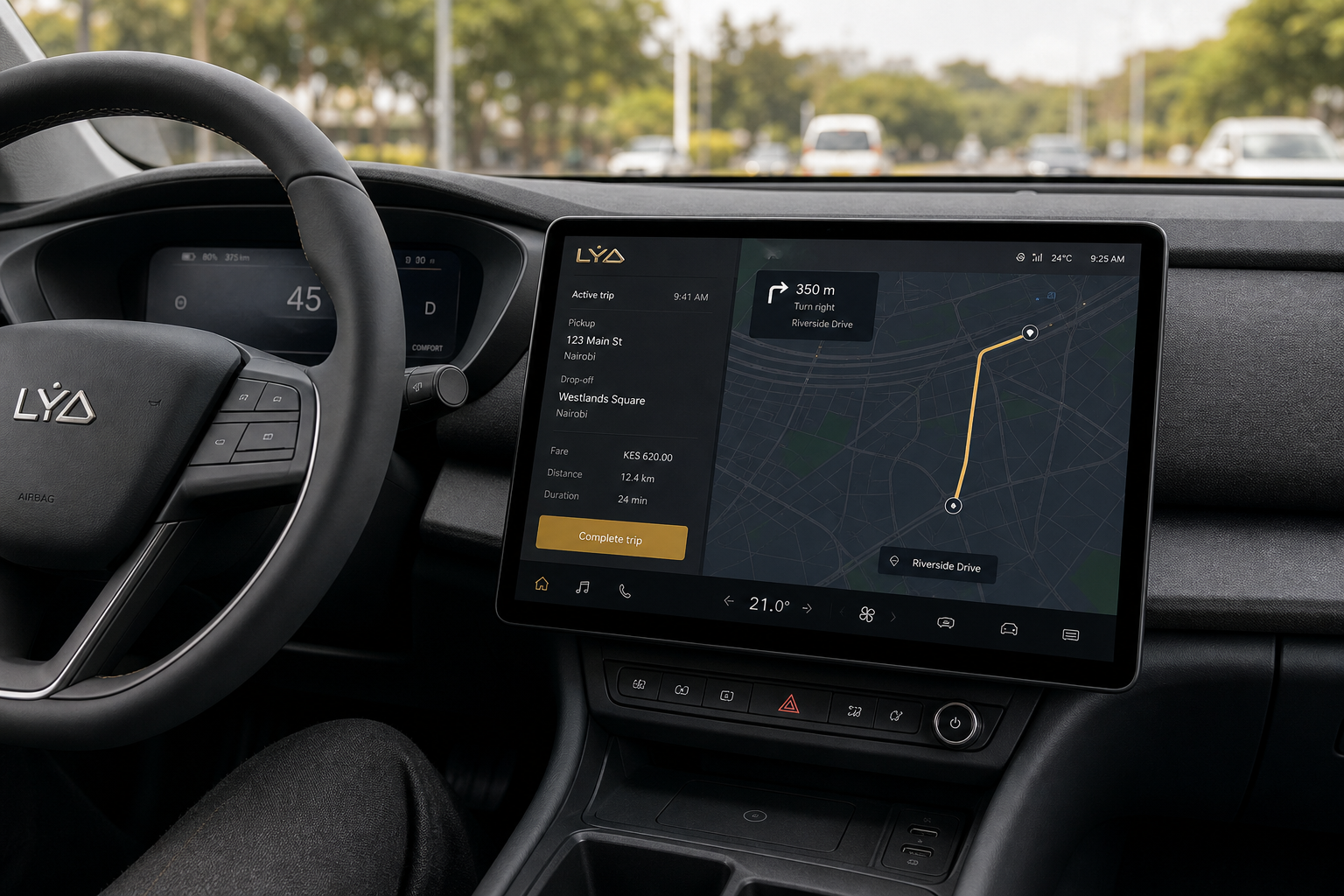 LYD Flux 3 — driver dashboard for long shifts