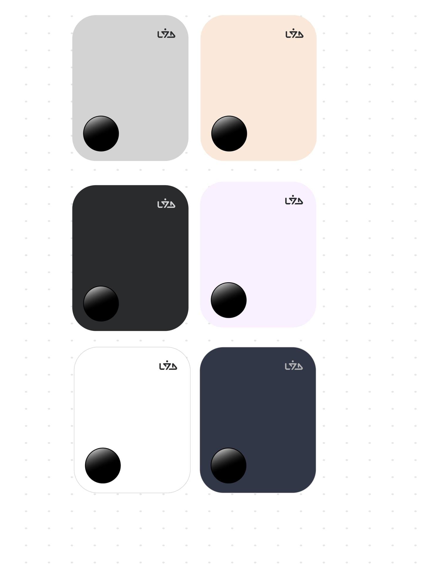 LYD Orbit available in six colors — silver, champagne, charcoal, lavender, cloud white, and midnight navy