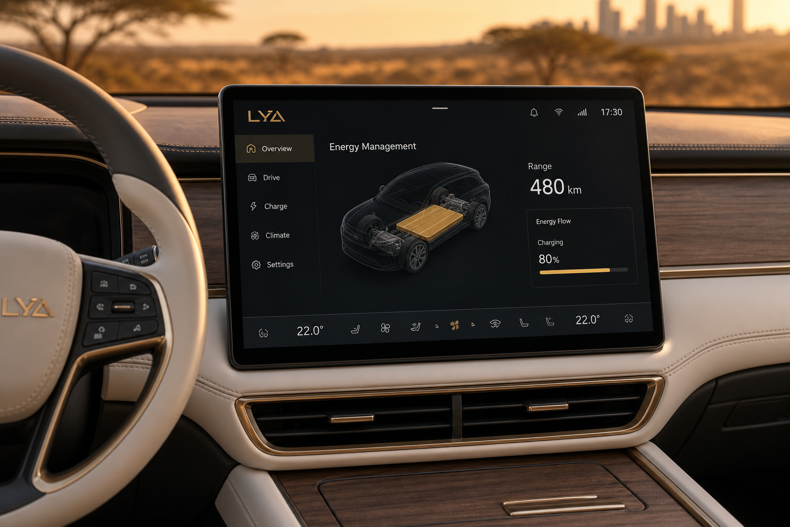 LYD Phantom X — driver cockpit and dashboard