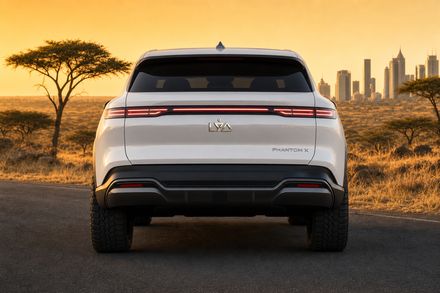 LYD Phantom X — rear with full-width LED light bar